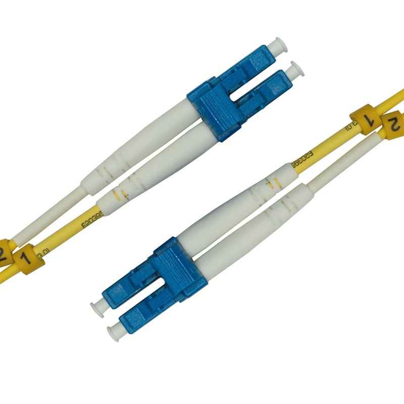 Fibershack - 3ft / 1M LC to LC Fiber Patch Cable - Duplex - Single Mode Fiber - LCUPC to LCUPC - LSZH SM OS2 Optical Patch Cable - Built for Professionals - Image 1